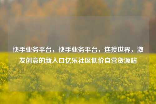 快手业务平台	，快手业务平台，连接世界，激发创意的新入口亿乐社区低价自营货源站  第1张