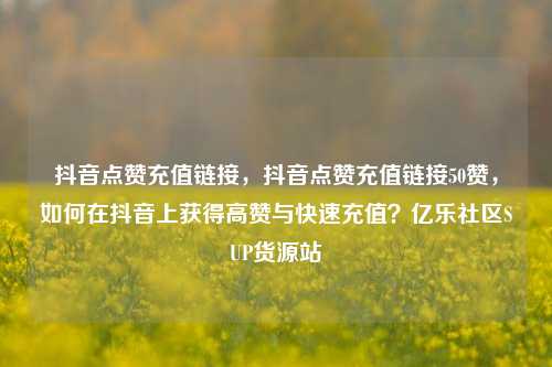 抖音点赞充值链接	，抖音点赞充值链接50赞，如何在抖音上获得高赞与快速充值？亿乐社区SUP货源站  第1张