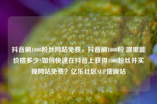 抖音刷1000粉丝网站免费，抖音刷1000粉 哪里能价格多少?如何快速在抖音上获得1000粉丝并实现网站免费？亿乐社区SUP货源站  第1张