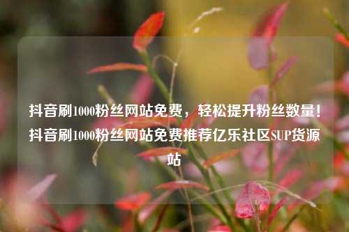 抖音刷1000粉丝网站免费	，轻松提升粉丝数量！抖音刷1000粉丝网站免费推荐亿乐社区SUP货源站  第1张