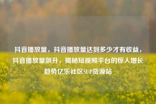 抖音播放量	，抖音播放量达到多少才有收益，抖音播放量飙升，揭秘短视频平台的惊人增长趋势亿乐社区SUP货源站  第1张