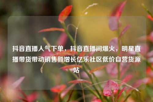 抖音直播人气下单	，抖音直播间爆火，明星直播带货带动销售额增长亿乐社区低价自营货源站  第1张