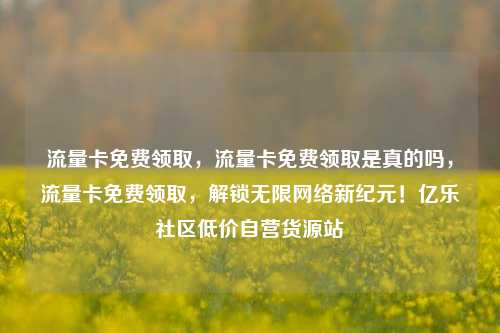 流量卡免费领取，流量卡免费领取是真的吗，流量卡免费领取	，解锁无限网络新纪元！亿乐社区低价自营货源站  第1张